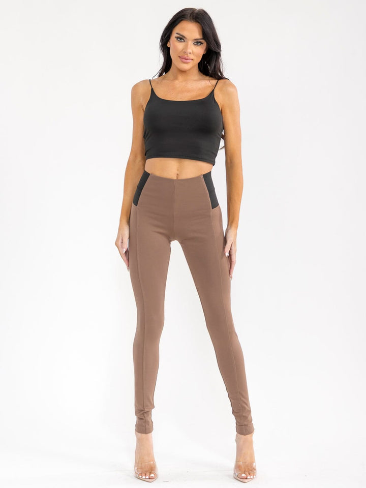 WOMEN'S ELASTIC WAIST SKINNY LEG PANTS