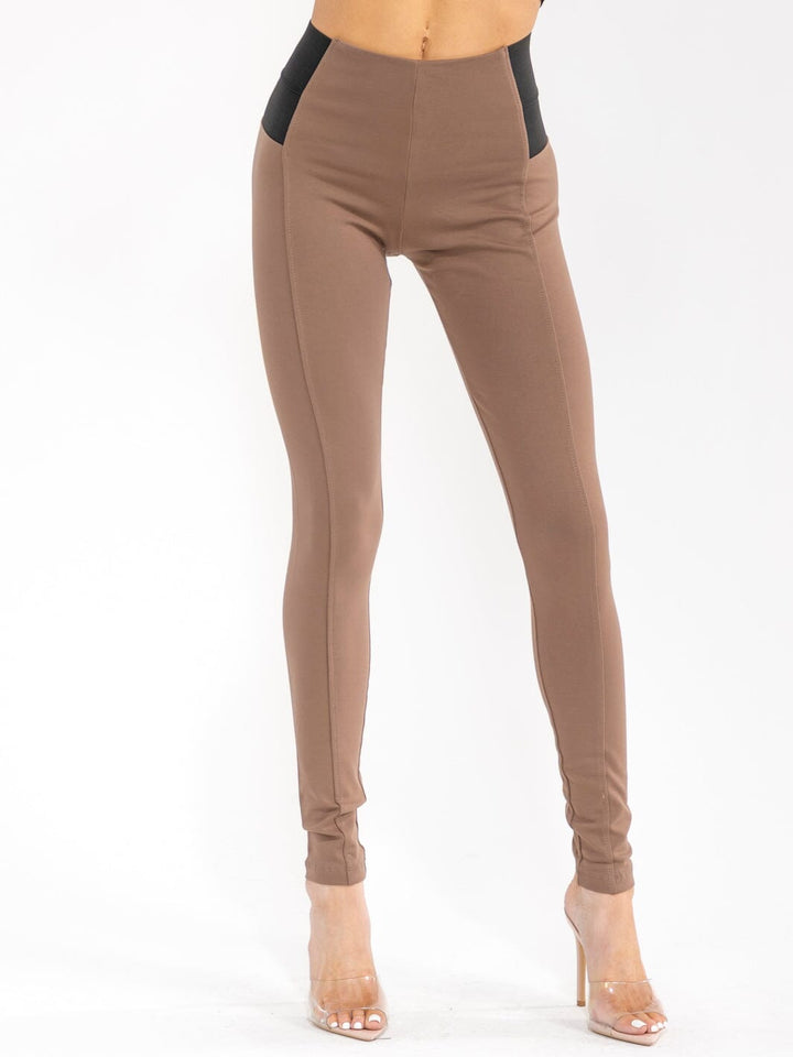 WOMEN'S ELASTIC WAIST SKINNY LEG PANTS