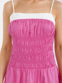WOMEN'S SLEEVELESS SMOCK FIT & FLARE MAXI DRESS