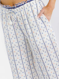 WOMEN'S ELASTIC WAIST WIDE LEG MULTI PRINT PALAZZO PANTS