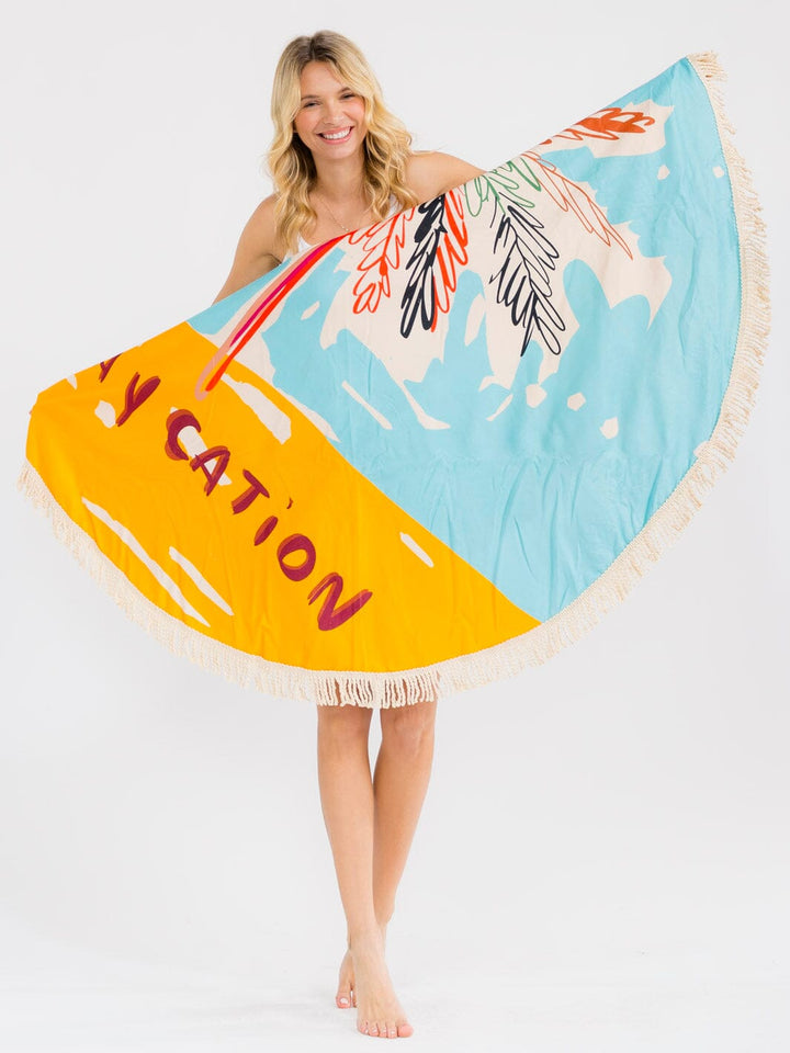 BAYCATION FRINGE EDGE BLANKET BEACH TOWEL