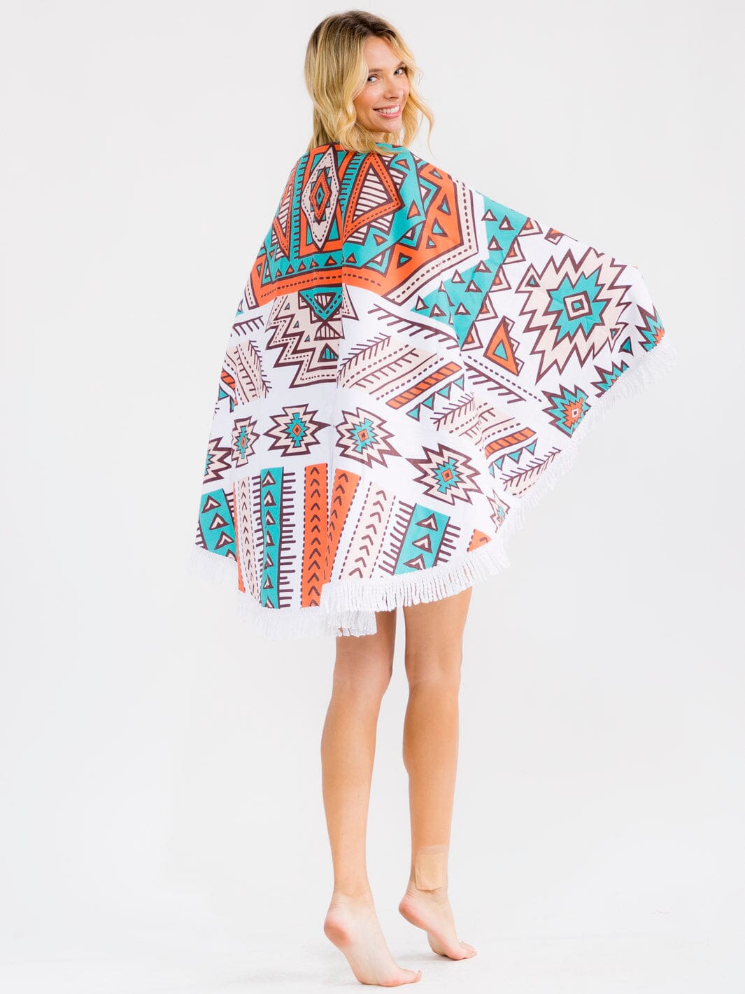 AZTEC FRINGE EDGE BLANKET BEACH TOWEL