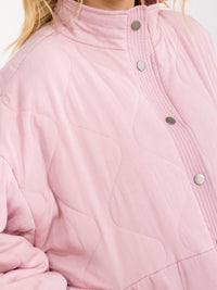 WOMEN'S LONG SLEEVE BUTTON UP FRONT POCKETS PADDED JACKET