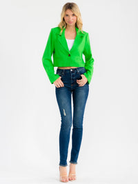 WOMEN'S LONG SLEEVE BUTTON CLOSURE BLAZER