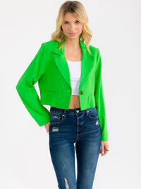 WOMEN'S LONG SLEEVE BUTTON CLOSURE BLAZER