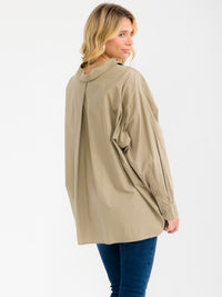 WOMEN'S LONG SLEEVE BUTTON UP OVERSIZED SHIRT