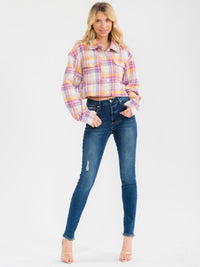 WOMEN'S CROP TANK TOP & LONG SLEEVE BUTTON UP CARDIGAN 2PC TOP (Copy)