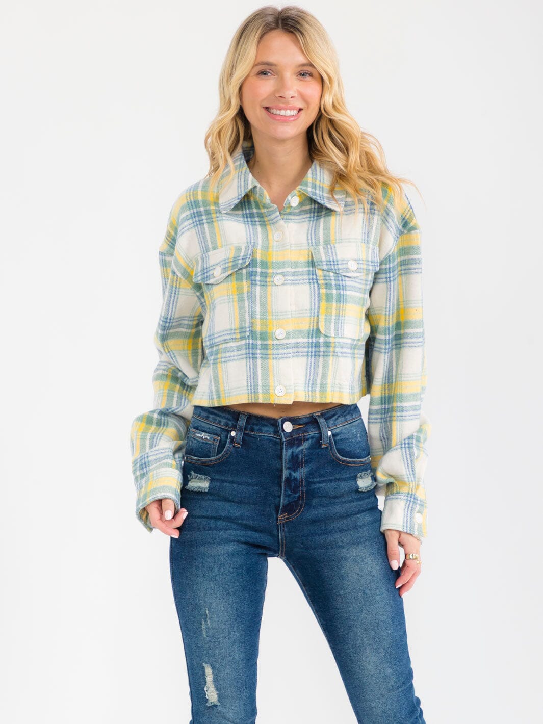 WOMEN'S CROP TANK TOP & LONG SLEEVE BUTTON UP CARDIGAN 2PC TOP (Copy)