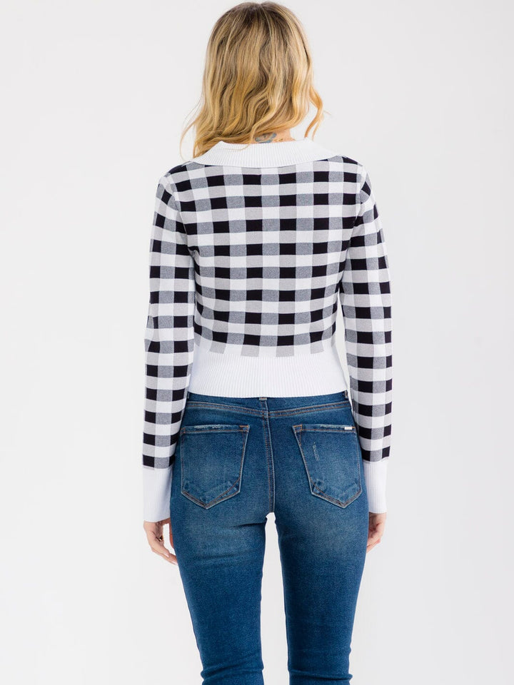 WOMEN'S LONG SLEEVE V-NECK COLORBLOCK PULLOVER SWEATER