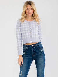 WOMEN'S CROP TANK TOP & LONG SLEEVE BUTTON UP CARDIGAN 2PC TOP