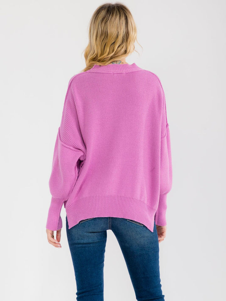 WOMEN'S LONG SLEEVE KNIT PULLOVER SWEATER