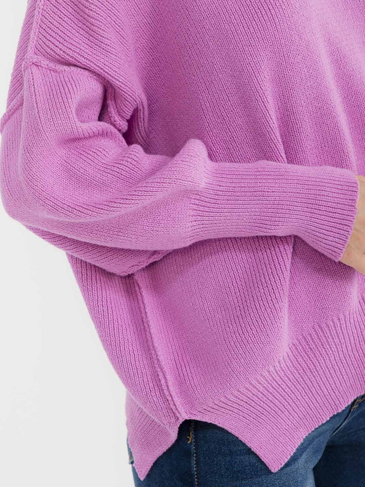 WOMEN'S LONG SLEEVE KNIT PULLOVER SWEATER