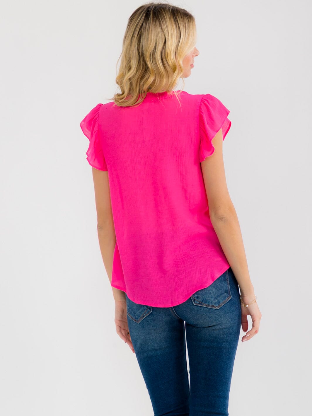 WOMEN'S SHORT SLEEVE V-NECK EMBROIDERY FLORAL BLOUSE