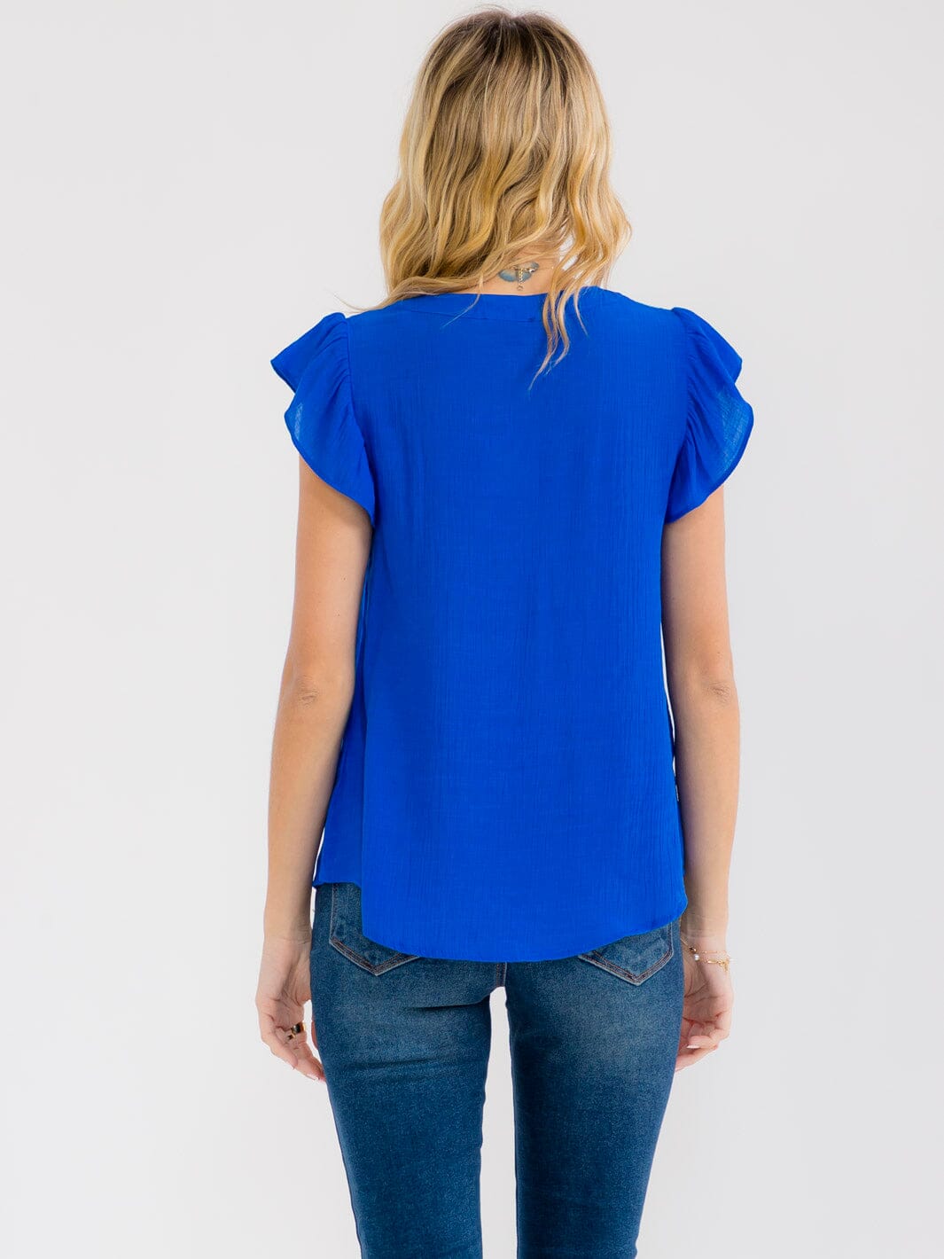 WOMEN'S SHORT SLEEVE V-NECK EMBROIDERY FLORAL BLOUSE