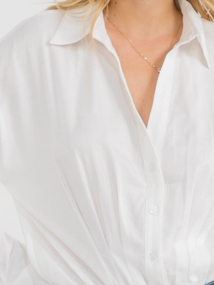 WOMEN'S LONG SLEEVE V-NECK BUTTON UP BODYSUIT