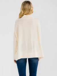 WOMEN'S LONG SLEEVE V-NECK PULLOVER KNIT SWEATER