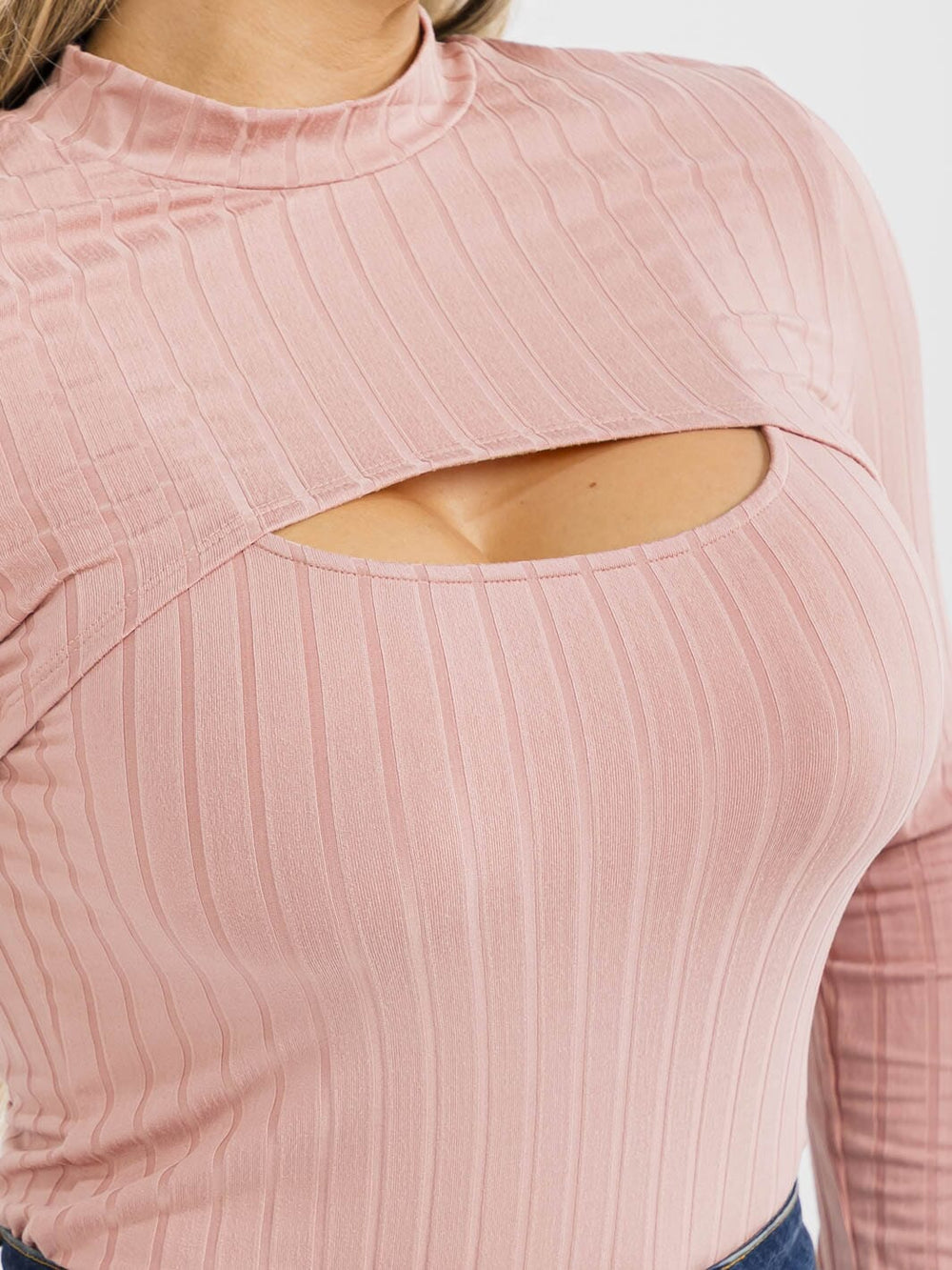 PLUS SIZE LONG SLEEVE BOLERO & SLEEVELESS RIBBED BODYSUIT