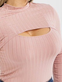 PLUS SIZE LONG SLEEVE BOLERO & SLEEVELESS RIBBED BODYSUIT