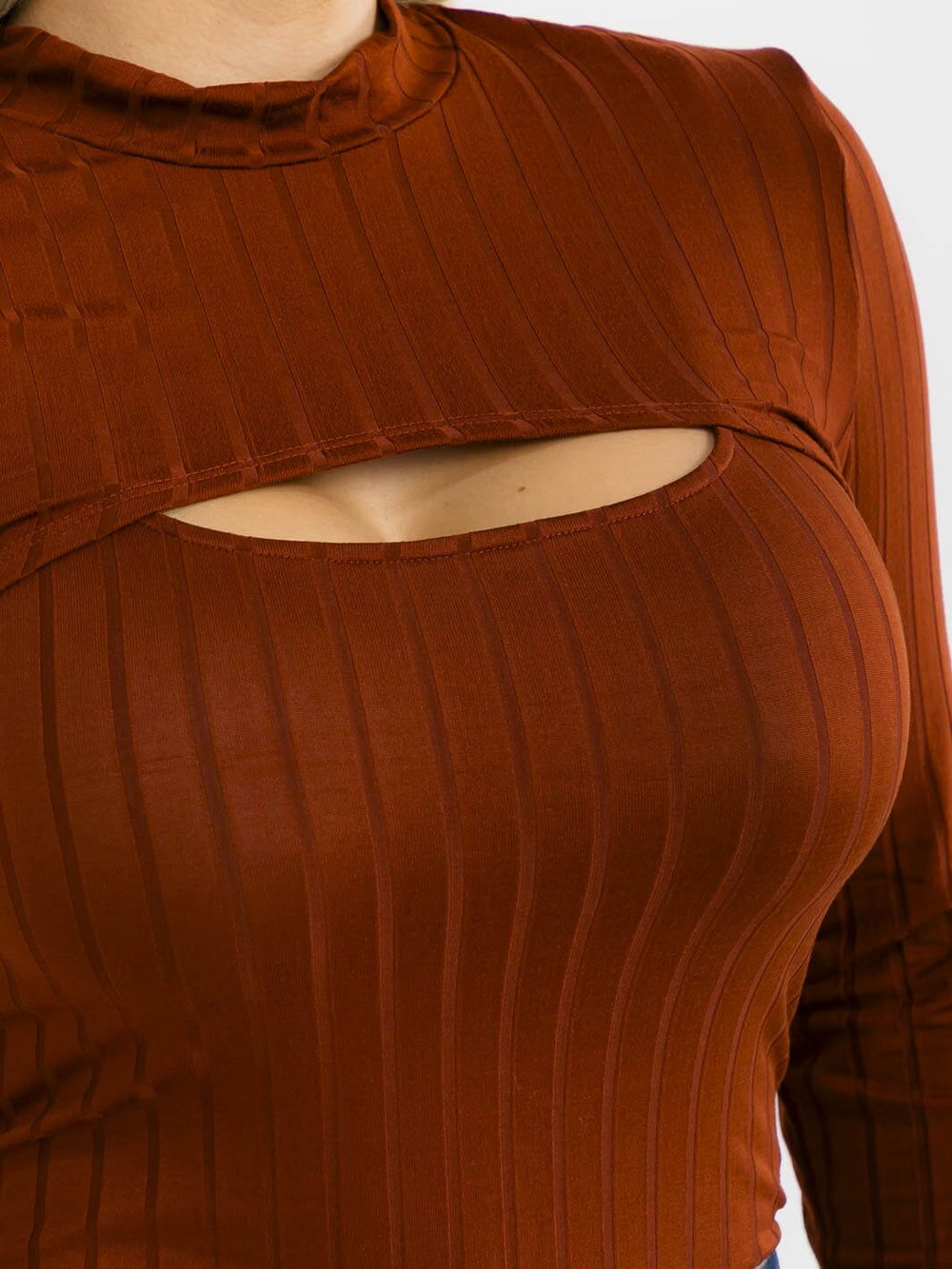 PLUS SIZE LONG SLEEVE BOLERO & SLEEVELESS RIBBED BODYSUIT