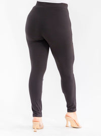 PLUS SIZE ELASTIC WAIST SKINNY LEG LACE UP DETAILED LEGGINGS
