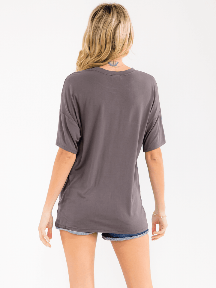 WOMEN'S SHORT SLEEVE SOLID BASIC SHIRT