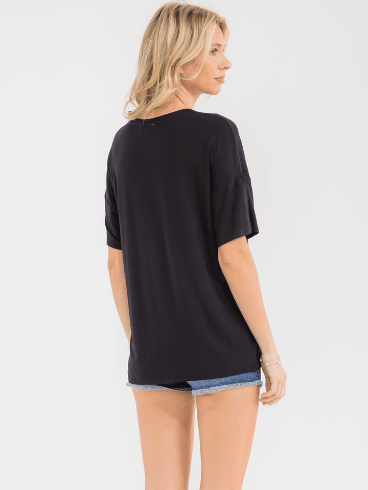WOMEN'S SHORT SLEEVE SOLID BASIC SHIRT
