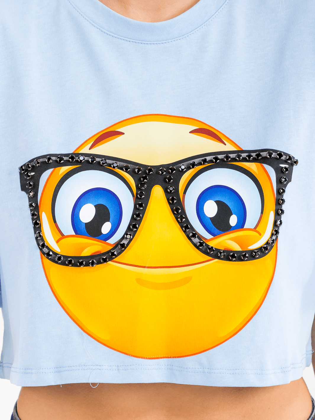 WOMEN'S SHORT SLEEVE GRAPHIC STUDS BASIC TOP