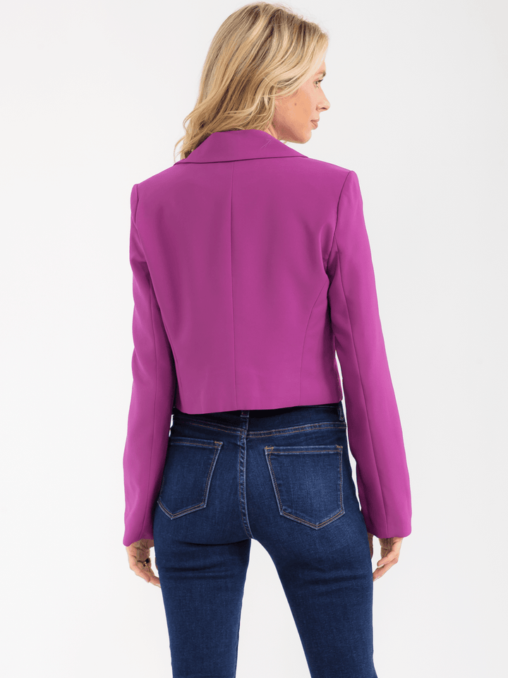 WOMEN'S LONG SLEEVE BUTTON CLOSURE BLAZER