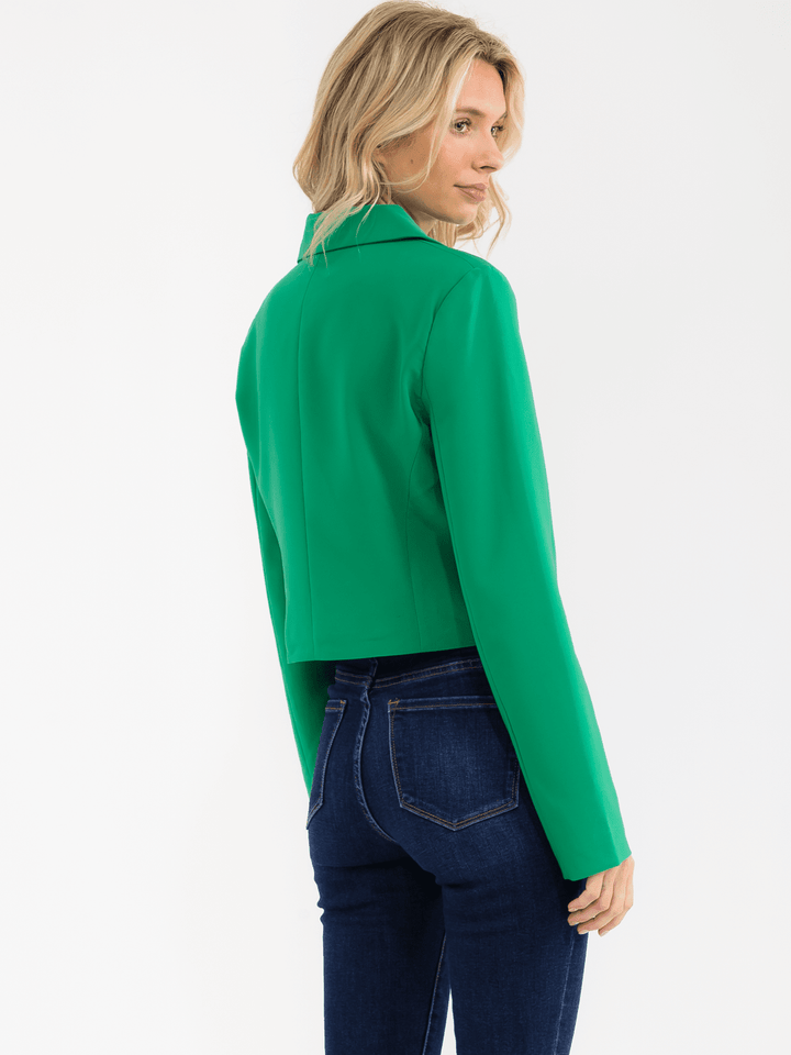 WOMEN'S LONG SLEEVE BUTTON CLOSURE BLAZER