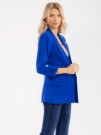WOMEN'S 3/4 SLEEVE BUTTON CLOSURE FRONT POCKETS BLAZERS