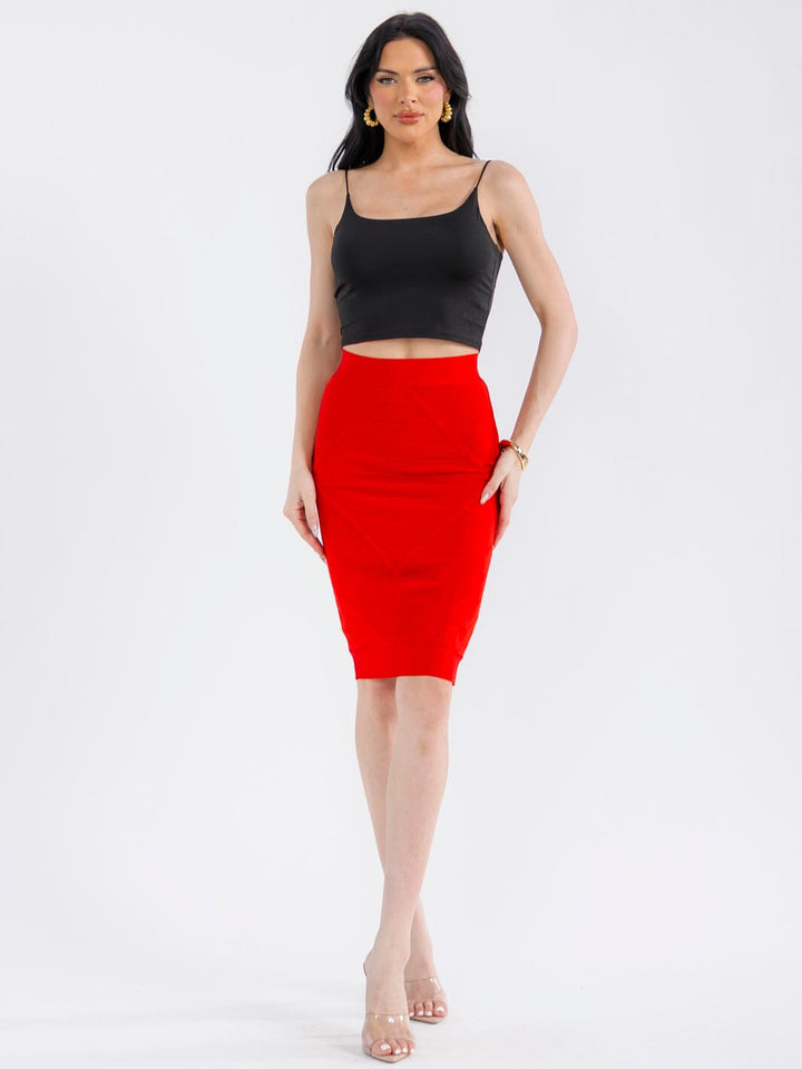 WOMEN'S ELASTIC WAIST BANDAGE MINI SKIRT