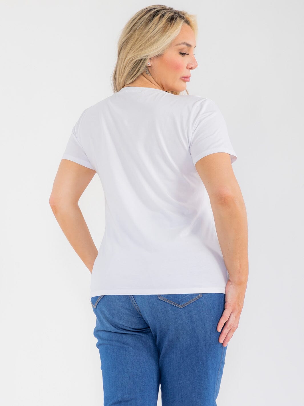 PLUS SIZE SHORT SLEEVE FLORAL DETAILED BLOUSE