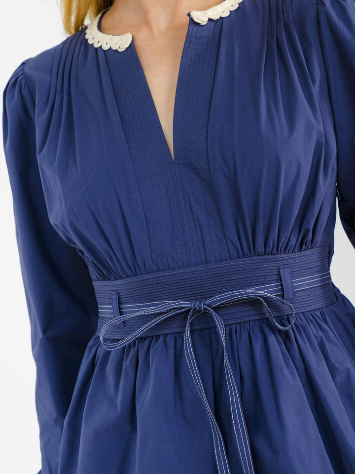 WOMEN'S LONG SLEEVE V-NECK RUFFLE TIERED MAXI DRESS