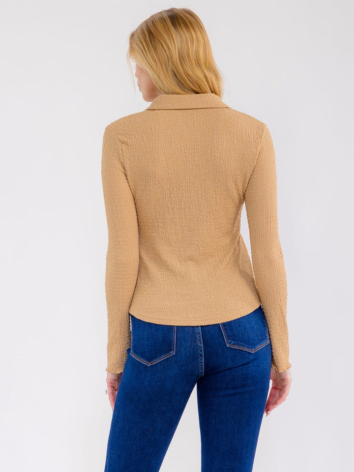 WOMEN'S LONG SLEEVE BUTTON UP BLOUSE