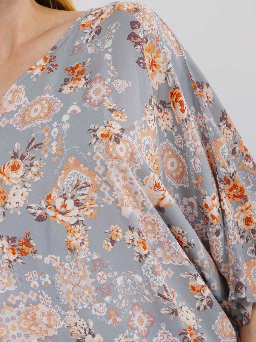 WOMEN'S ONE SHOULDER FLORAL PRINT BLOUSE
