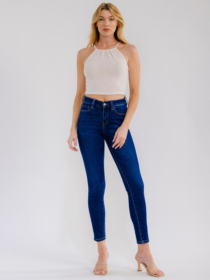 WOMEN'S SLEEVELESS HALTER NECK OPEN BACK CROP TOP