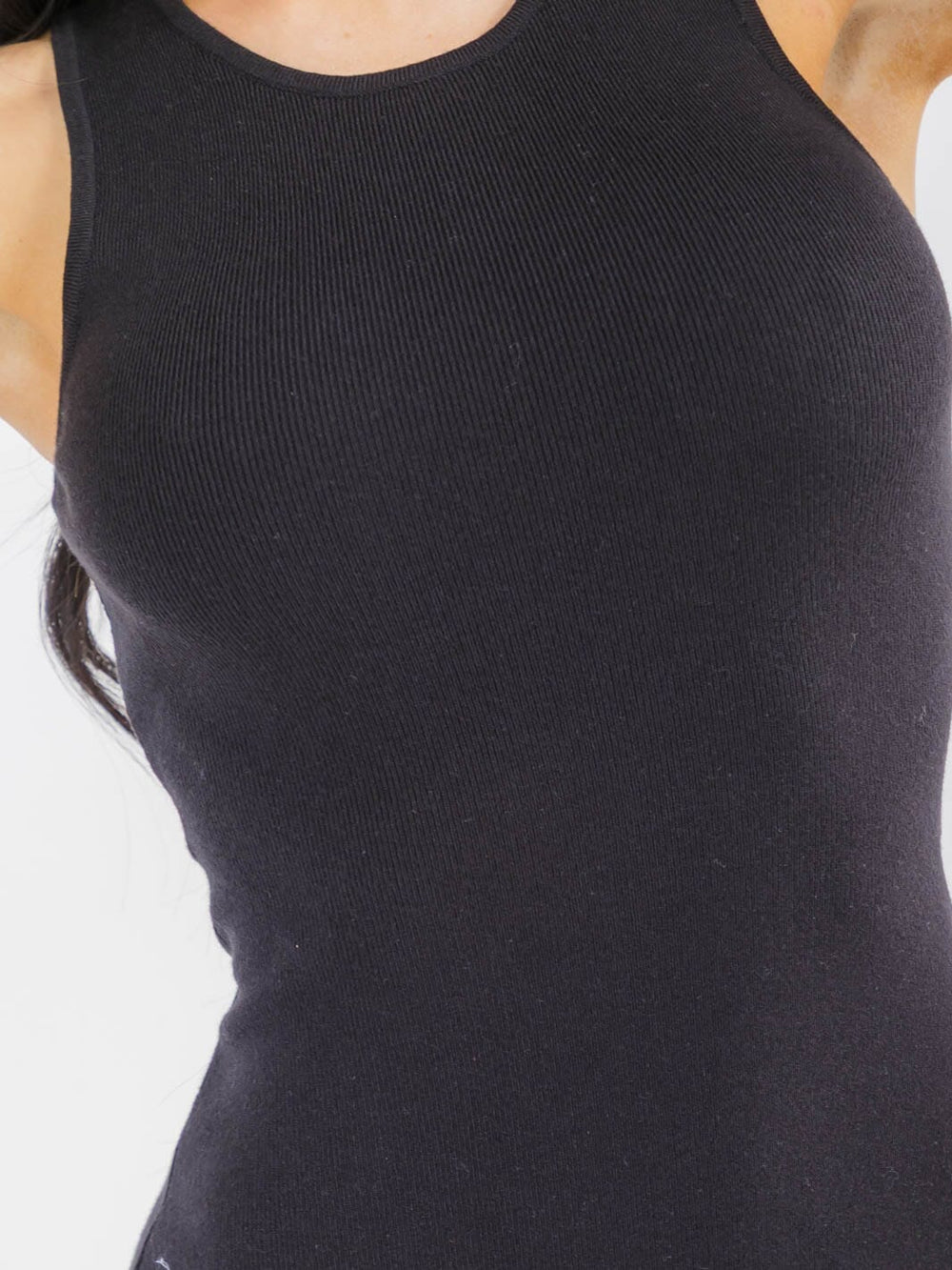 WOMEN'S SLEEVELESS SIDE SLIT BODYCON RIBBED MAXI DRESS