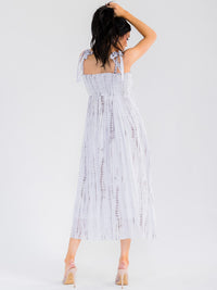 WOMEN'S SLEEVELESS SMOCK TIE DYE MAXI DRESS