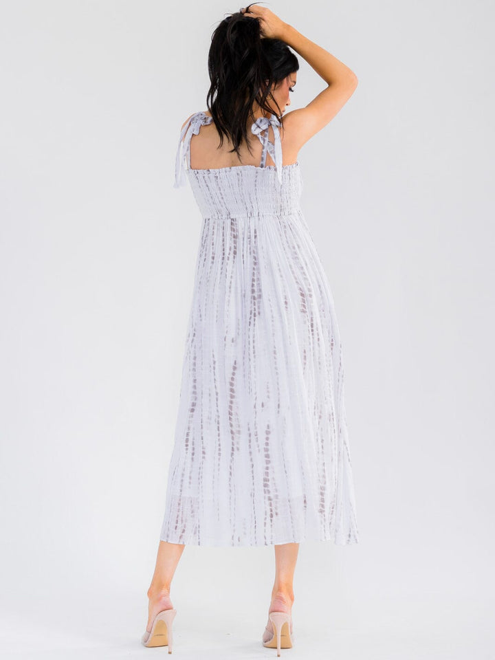 WOMEN'S SLEEVELESS SMOCK TIE DYE MAXI DRESS