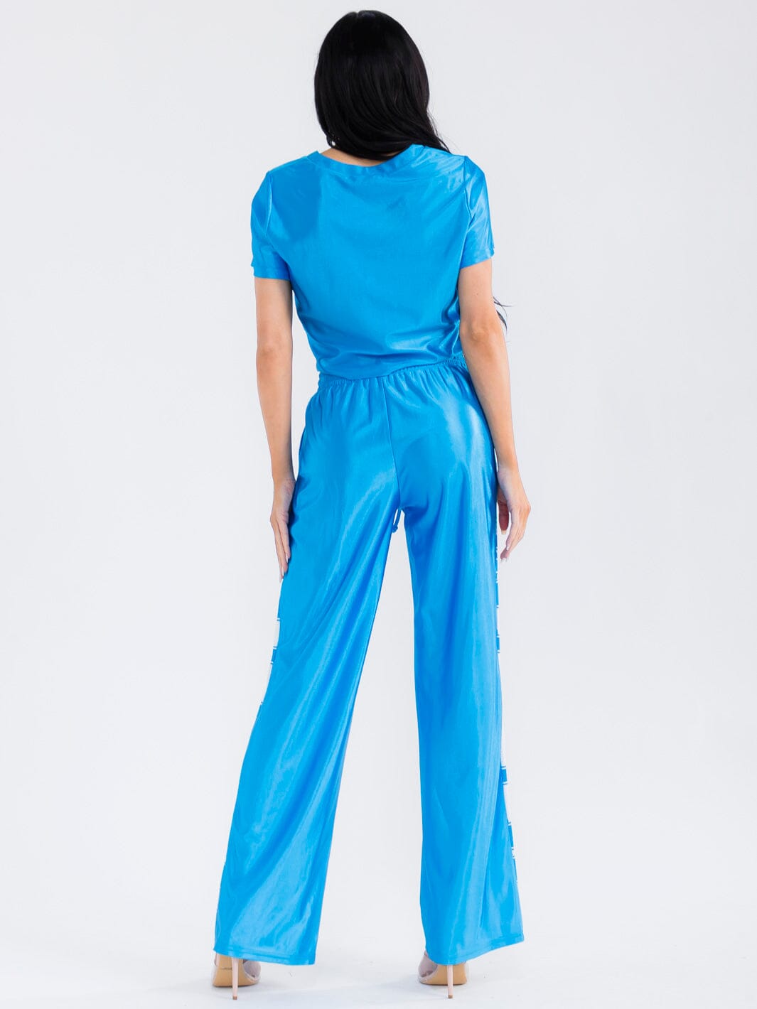 WOMEN'S SHORT SLEEVE TOP & ELASTIC WAIST PANTS GRAPHIC 2PC. SET