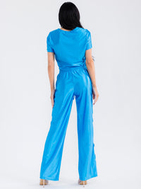 WOMEN'S SHORT SLEEVE TOP & ELASTIC WAIST PANTS GRAPHIC 2PC. SET