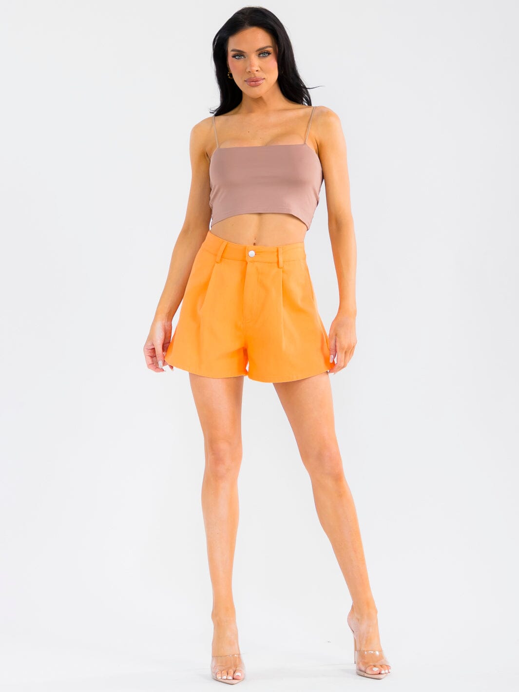 WOMEN'S BUTTON CLOSURE POCKETS DENIM MINI SHORTS