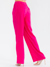 WOMEN'S BUTTON CLOSURE POCKETS STRAIGHT LEG PANTS