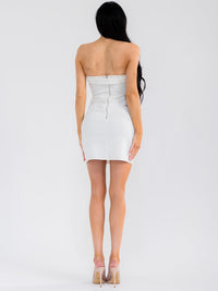 WOMEN'S SLEEVELESS BODYCON STRETCH DENIM MINI DRESS