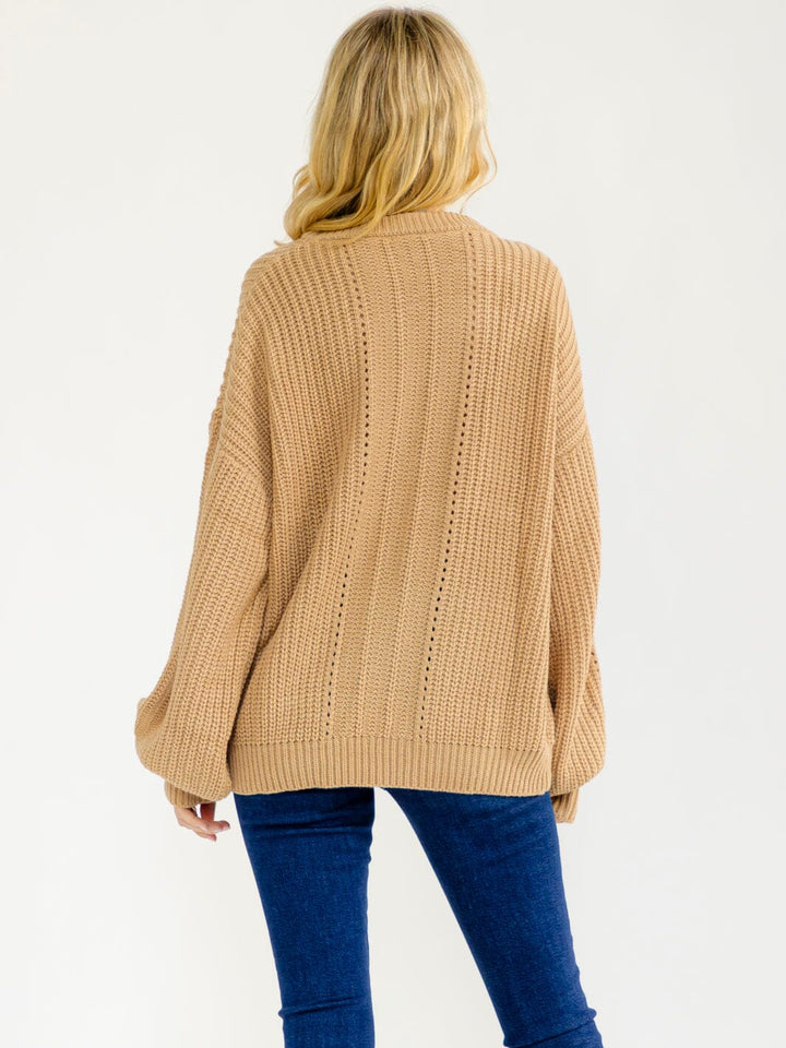WOMEN'S LONG SLEEVE PULLOVER KNIT SWEATER