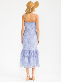 WOMEN'S SLEEVELESS BODYCON FLORAL LACE MAXI DRESS
