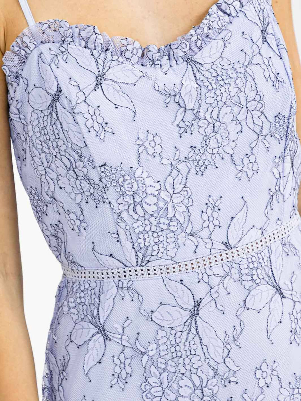 WOMEN'S SLEEVELESS BODYCON FLORAL LACE MAXI DRESS