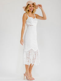 WOMEN'S SLEEVELESS LACE CROCHET MAXI DRESS