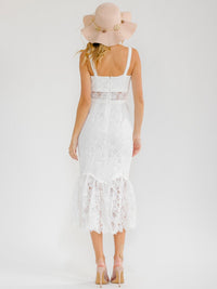 WOMEN'S SLEEVELESS LACE CROCHET MAXI DRESS