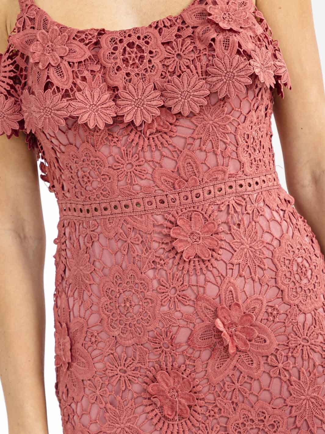 WOMEN'S SLEEVELESS BODYCON CROCHET MIDI DRESS